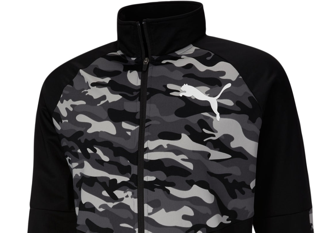Puma Men's Contrast Camo Full Zip Track Jacket Black Size Large