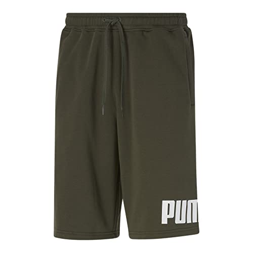 Puma Men's Big Fleece Logo Shorts Green Size Medium