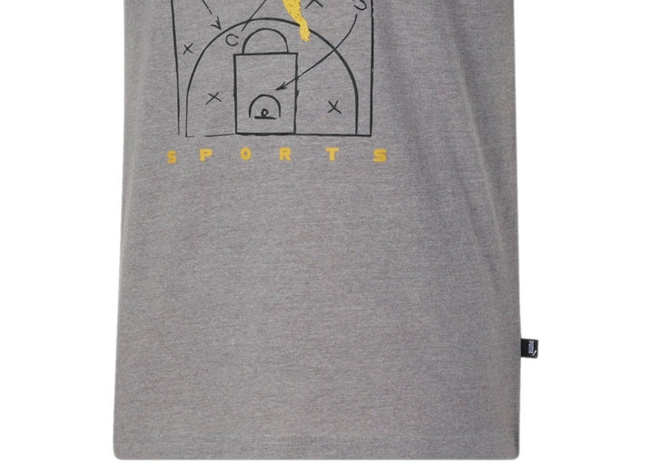 Puma Men's Basketball Court Graphic Short-Sleeve Crewneck T-Shirt Gray Size Large