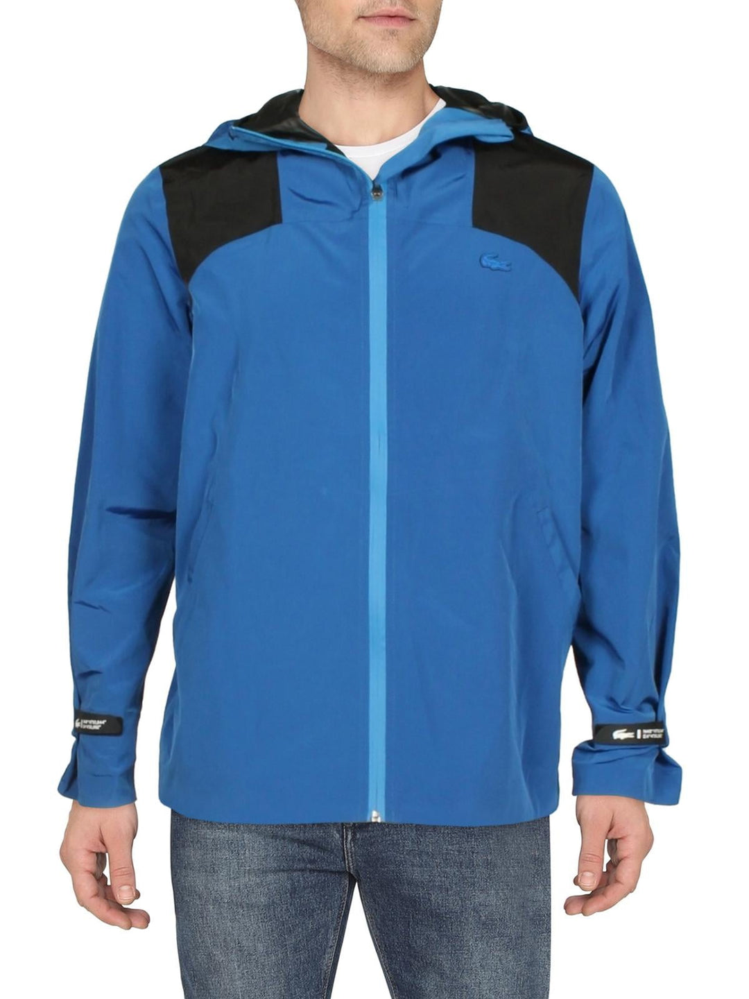 Lacoste Men's Lightweight Short Windbreaker Jacket Blue Size X-Large