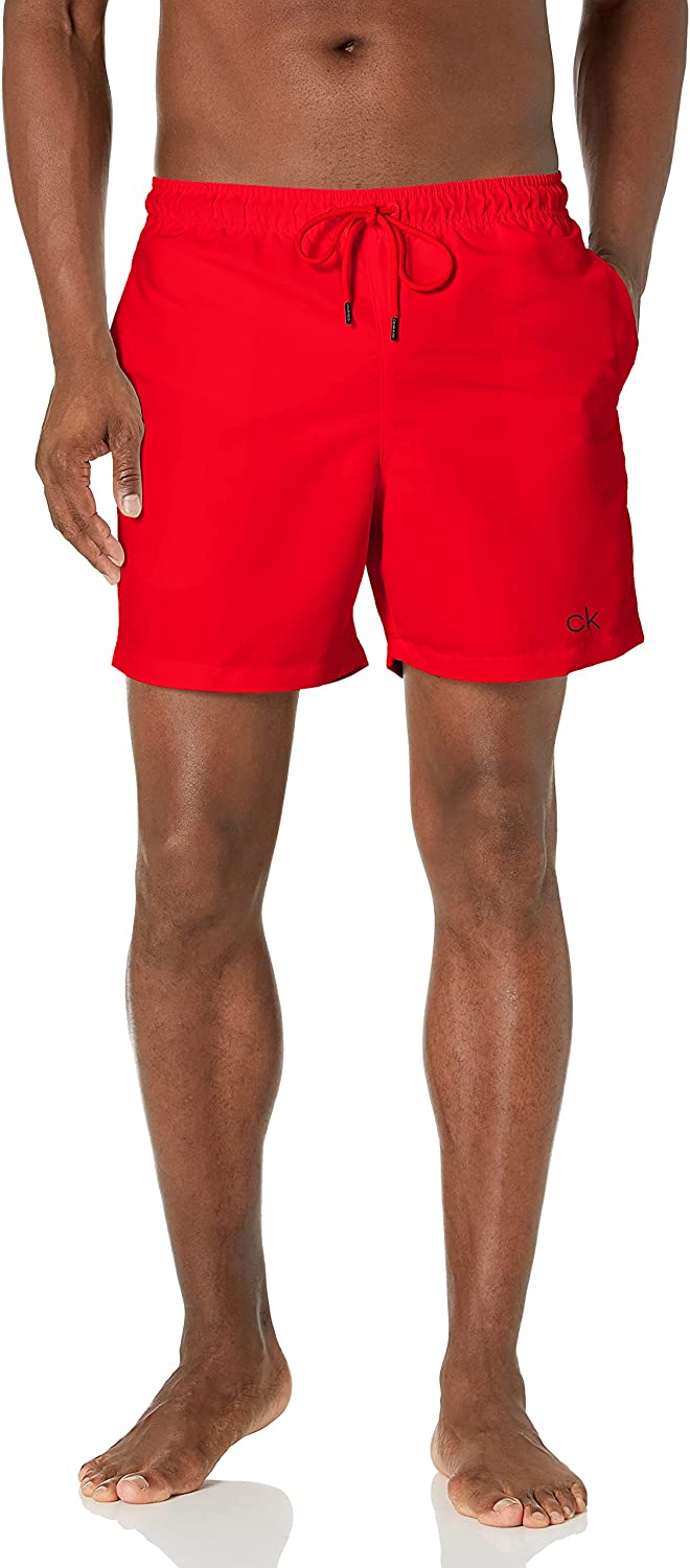 Calvin Klein Men's Volley Swim Trunks Red Size XX-Large