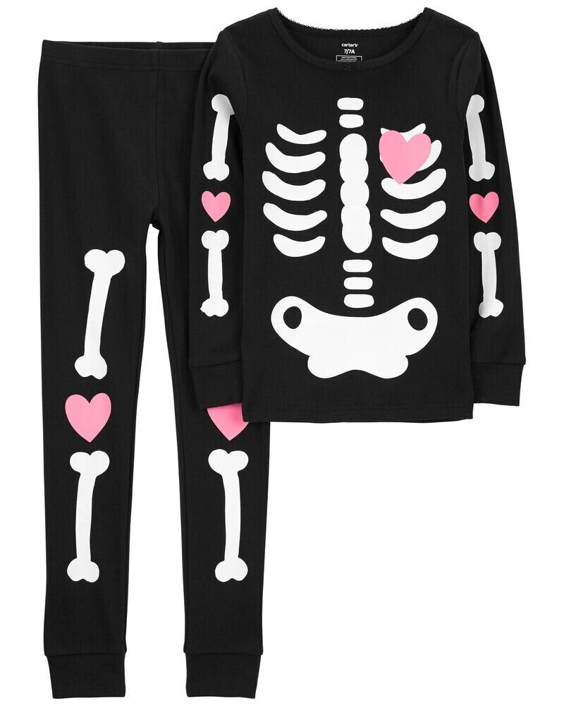 Carter's Girls Halloween Skeleton Pajama Set Size 12