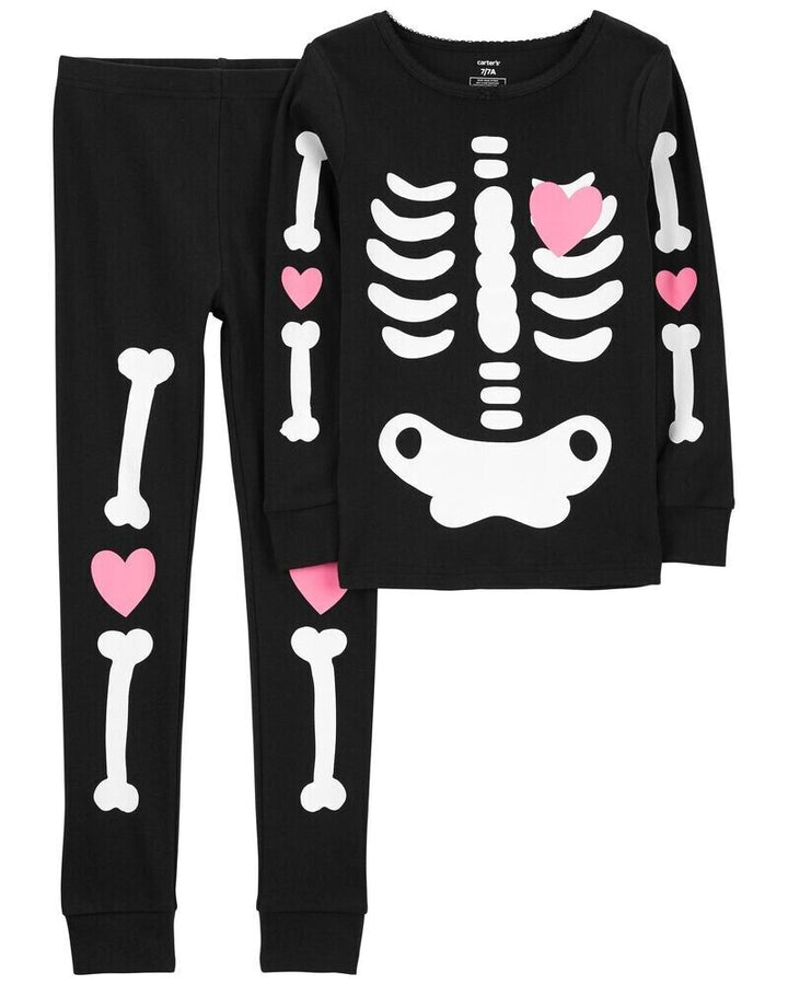 Carter's Girls Halloween Skeleton Pajama Set Size 12