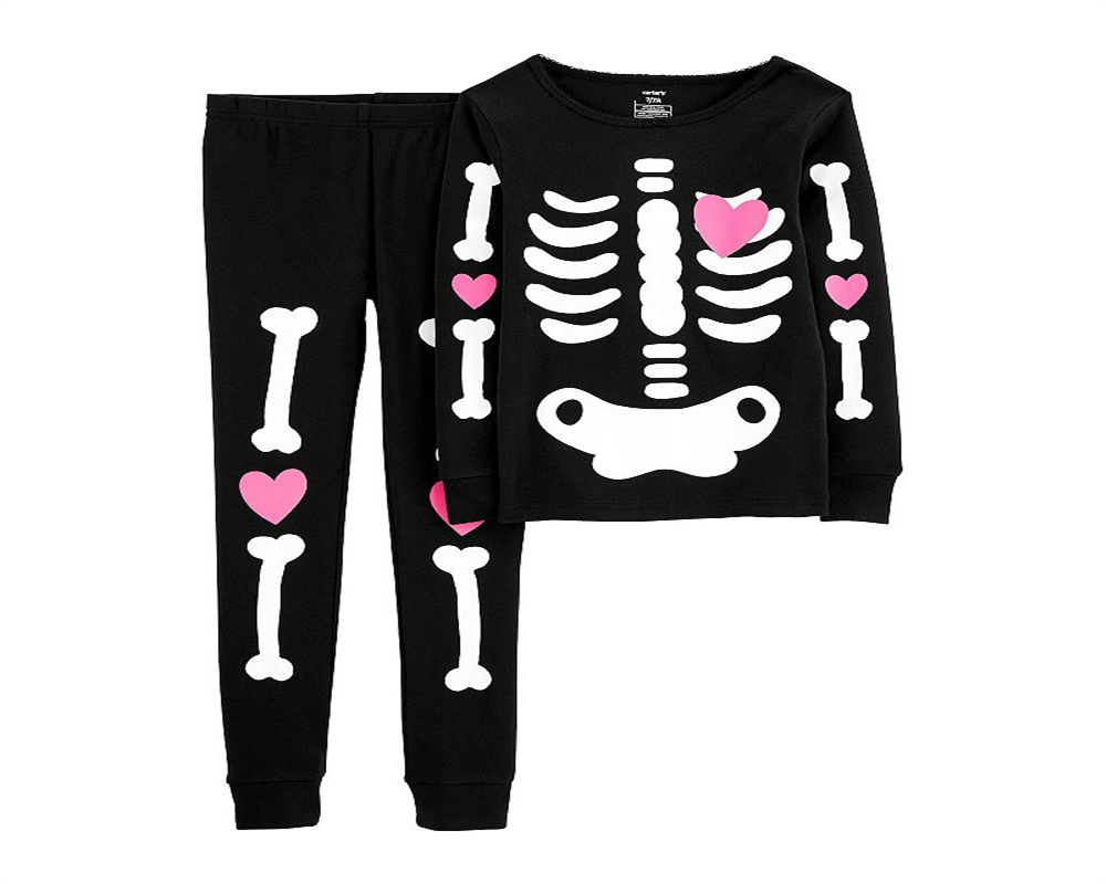 Carter's Girls Halloween Skeleton Pajama Set Size 12