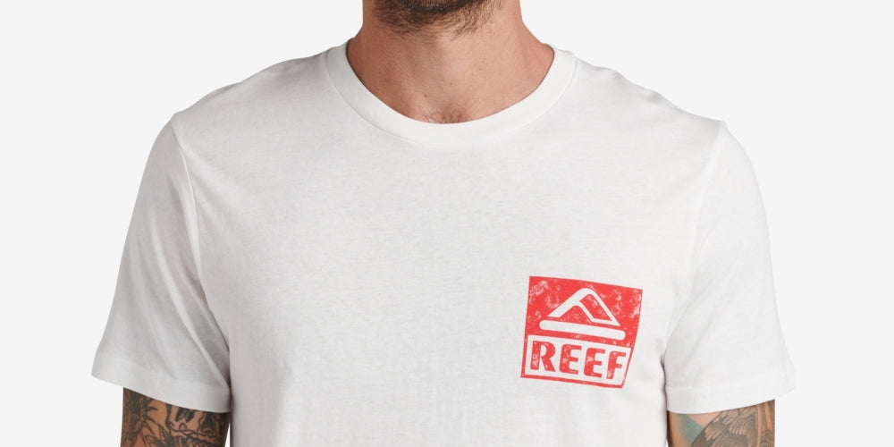 Reef Men's Wellie Graphic T-shirt White Size Small