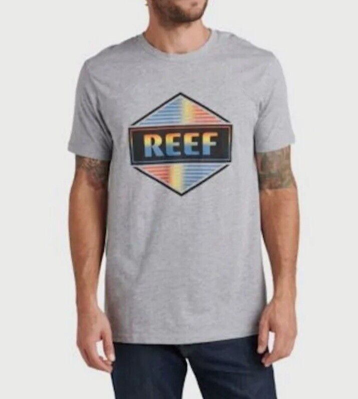 Reef Men's Caelum Graphic T-shirt Gray Size XL