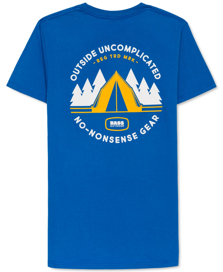 Bass Outdoor Men's Tent Graphic T-Shirt Blue Size X-Large