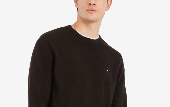 Tommy Hilfiger Men's Signature Solid Crew Neck Sweater Black Size Small