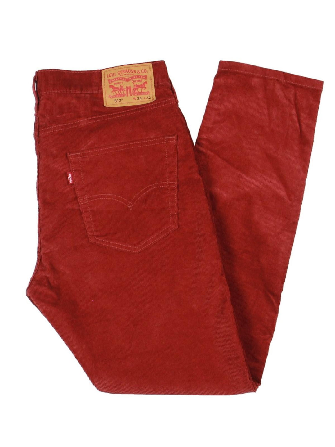 Levi's Men's 512 Slim Tapered Fit Corduroy Jeans Red Size 32X32