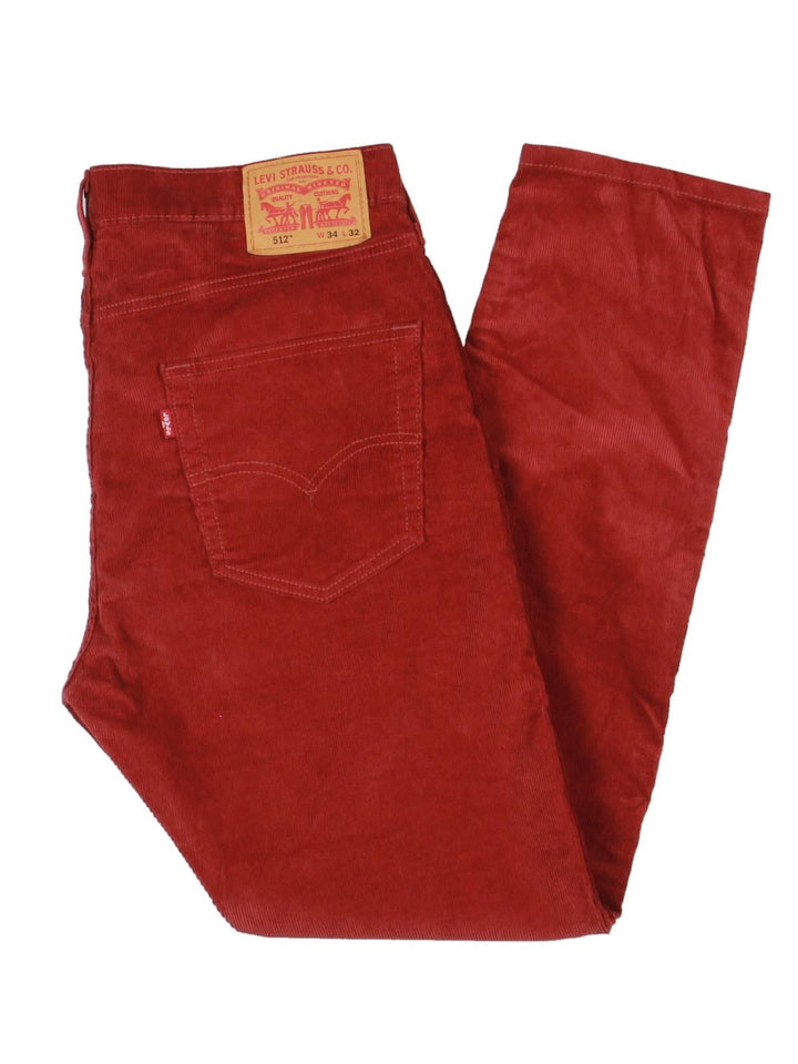 Levi's Men's 512 Slim Tapered Fit Corduroy Jeans Red Size 32X30