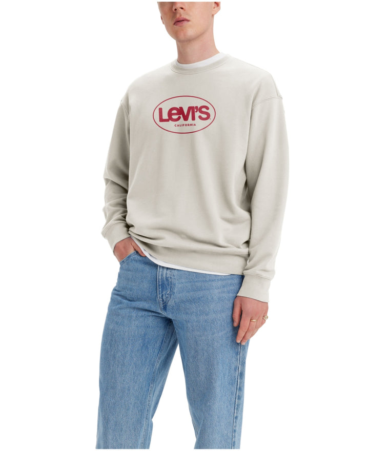 Levi's Men's Relaxed Fit Fleece Sweatshirt Beige Size XX-Large