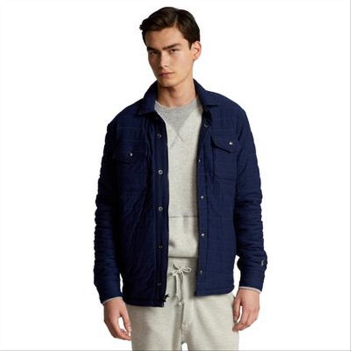 Ralph Lauren Men's Quilted Snap Up Shirt Jacket Blue Size X-Large
