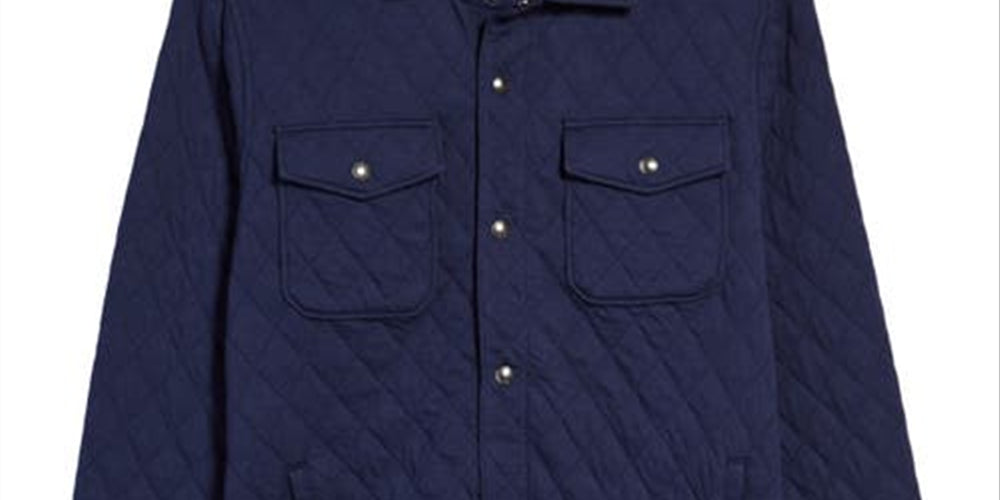 Ralph Lauren Men's Quilted Snap Up Shirt Jacket Blue Size X-Large
