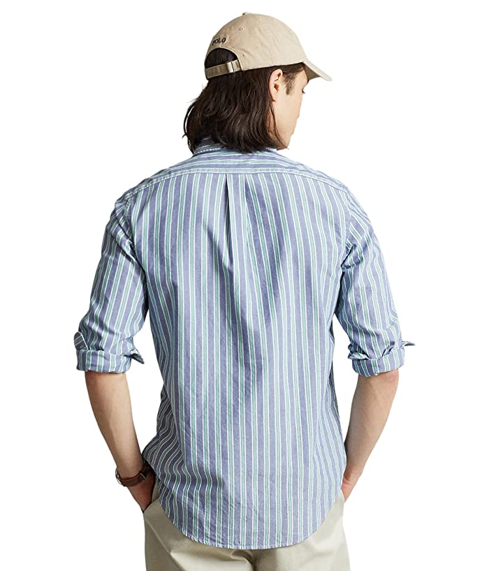 Ralph Lauren Men's Classic Fit Striped Oxford Shirt Blue Size X-Large