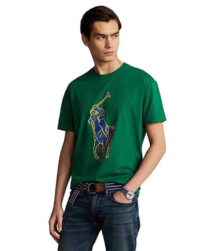 Ralph Lauren Men's Classic Fit Big Pony Jersey T-Shirt Green Size Medium