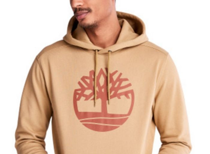 Timberland Men's Core Regular Fit Logo Hoodie Brown Size Small