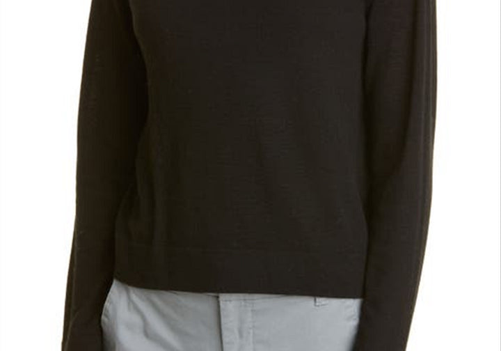 Vince Funnel Neck Wool Blend Sweater in Black , Size Large