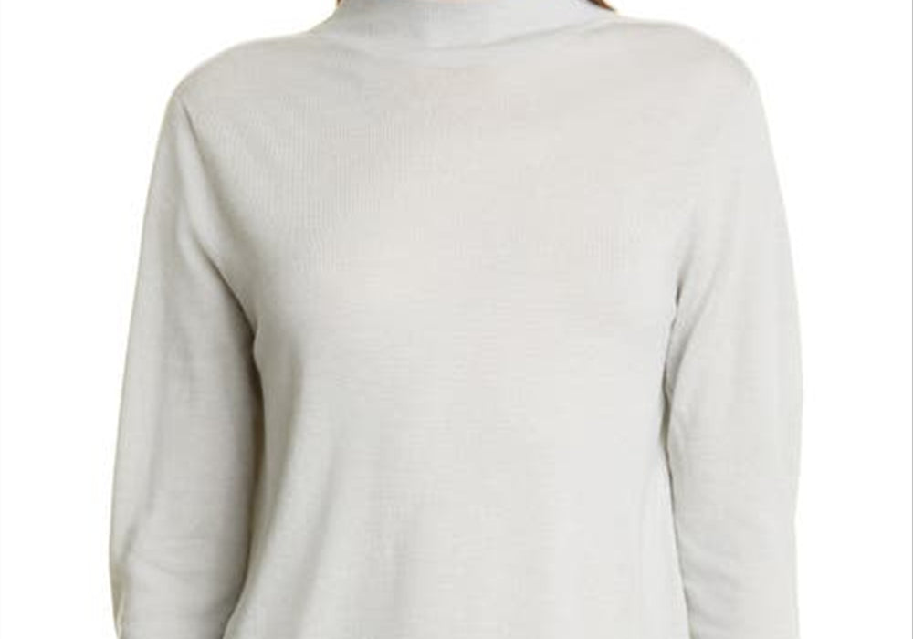 Vince Funnel Neck Wool Blend Sweater in Silverstone , Size X-Large