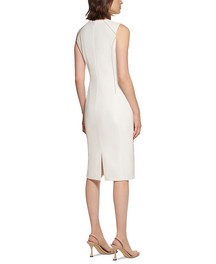 Calvin Klein Women's Embellished Sheath Dress White Size 6