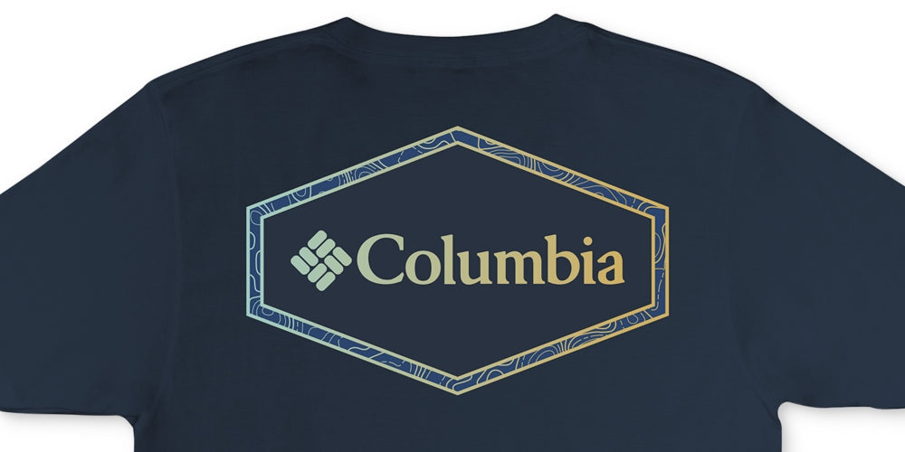 Columbia Men's Cotton Crewneck Graphic T-Shirt Blue Size Large