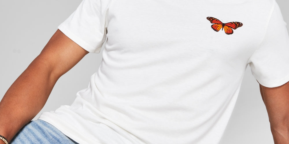 And Now This Men's Butterfly T-Shirt White Size Large