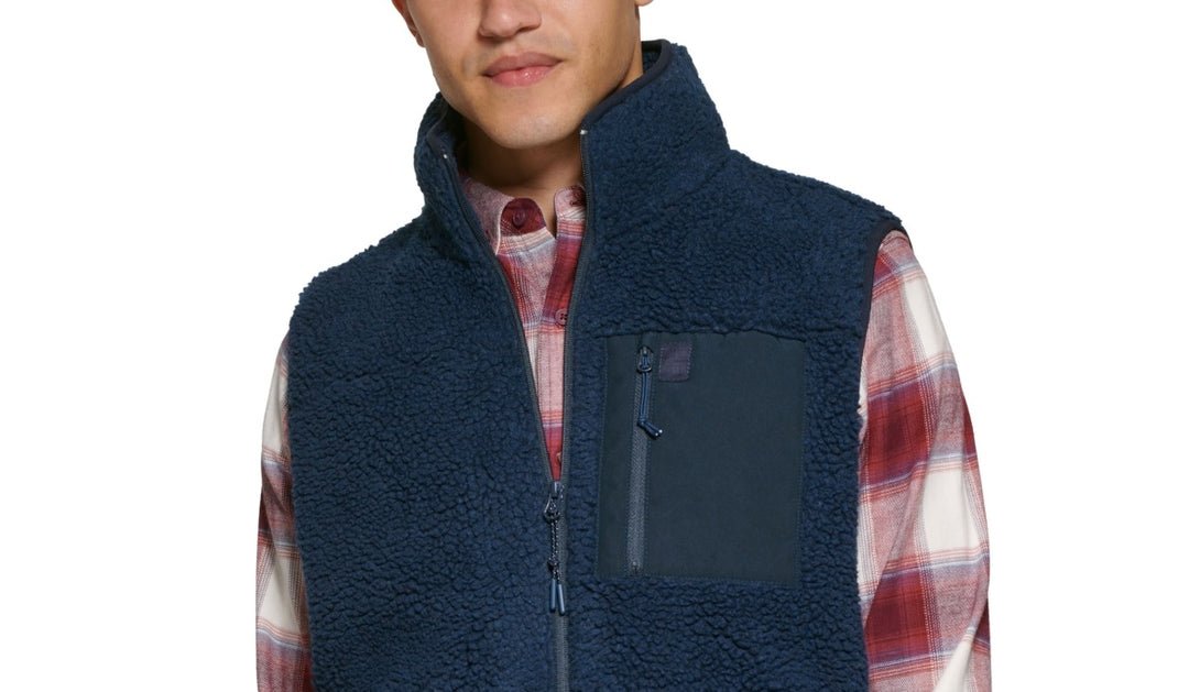 Bass Outdoor Men's Faux Warm Outerwear Vest Blue Size XX-Large