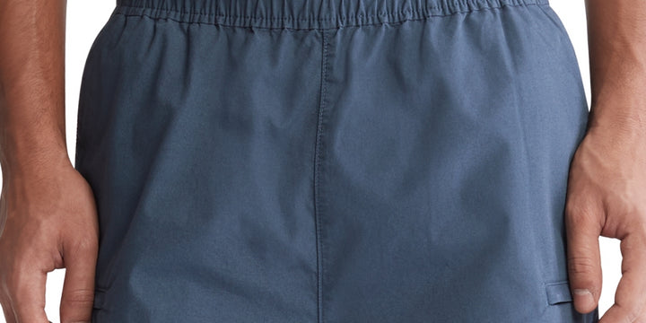Calvin Klein Men's Poplin Elastic Waist Shorts Blue Size Medium