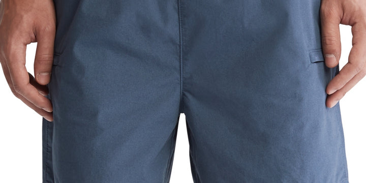 Calvin Klein Men's Poplin Elastic Waist Shorts Blue Size Medium