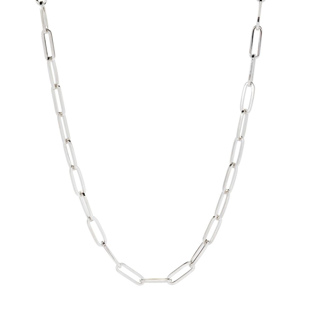 OroMio 14K Gold & Sterling Silver Tubing Choice of Length Paperclip Link Necklace