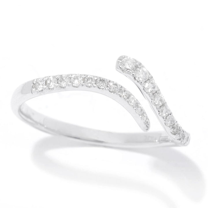 Gems of Distinction Choice of 14K Gold 0.23ctw Diamond Pave Bypass Wave Ring