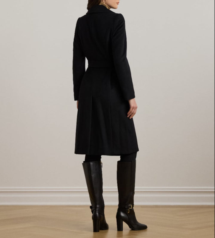 LAUREN Ralph Lauren Belted Wool-Blend Wrap Coat Black