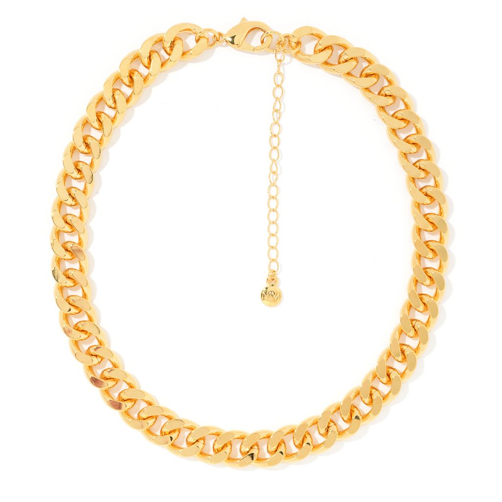 MAYAMAR Gold Plated Bold Cuban Link 15" Necklace w/ 3" Extender