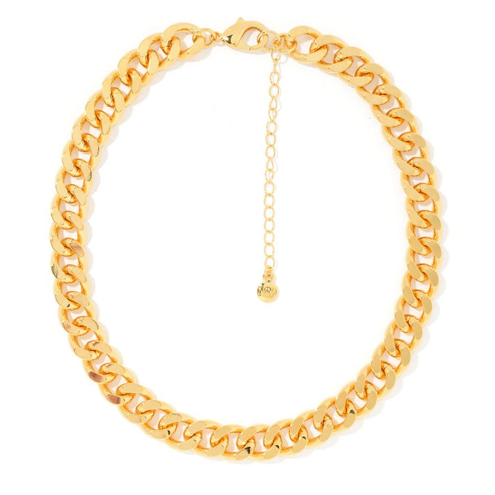 MAYAMAR Gold Plated Bold Cuban Link 15" Necklace w/ 3" Extender