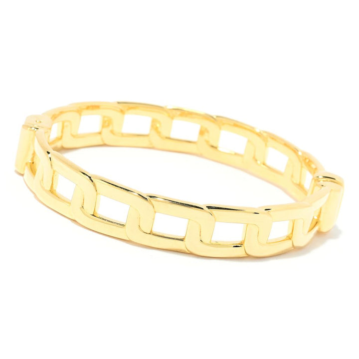 Toscana Italiana 18K Gold Plated Paperclip Curb Link Bangle Bracelet