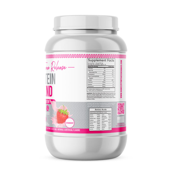 D2Fit (by Jessica Bass) Women's Time Release Protein Blend, 4 Sources of Protein Net Wt. 2.2 lb. (1kg) Dietary Supplement  Servings Per Container: Approx. 30