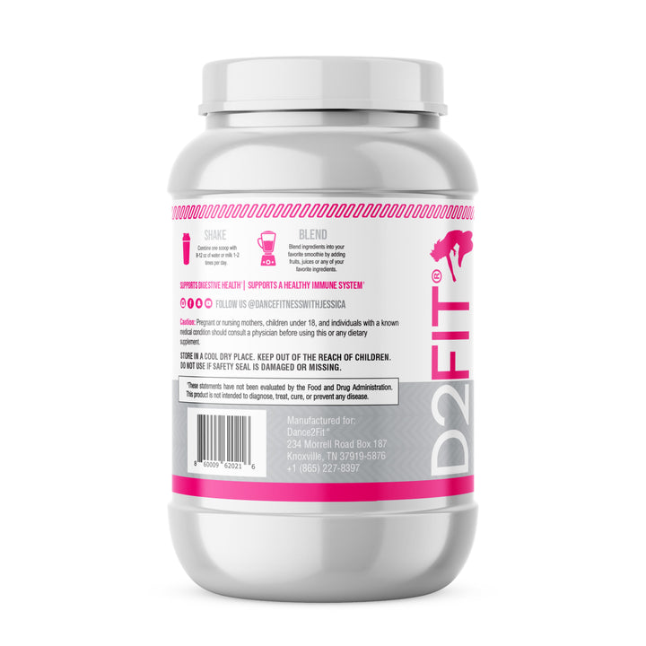 D2Fit (by Jessica Bass) Women's Time Release Protein Blend, 4 Sources of Protein Net Wt. 2.2 lb. (1kg) Dietary Supplement  Servings Per Container: Approx. 30