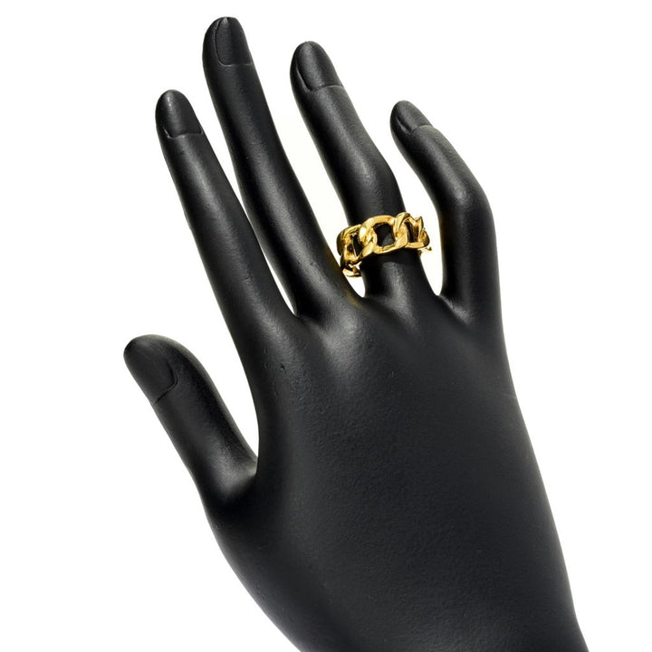 MAYAMAR 24K Gold Plated or Sterling Silver Plated Curb Link Ring