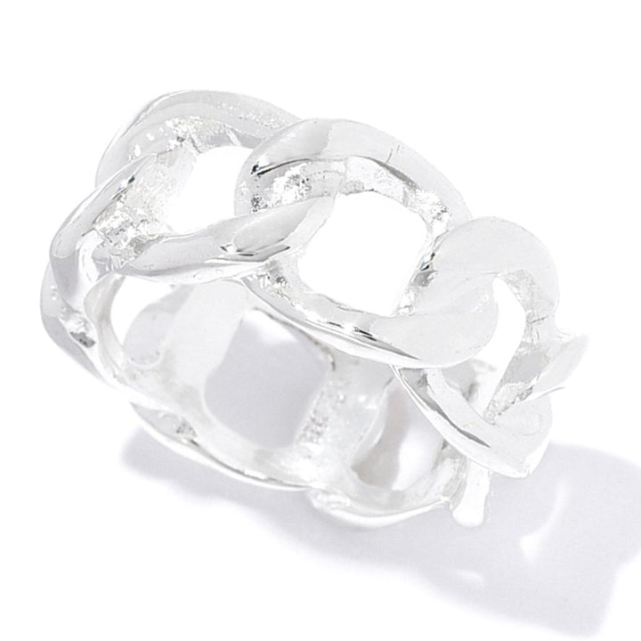 MAYAMAR 24K Gold Plated or Sterling Silver Plated Curb Link Ring