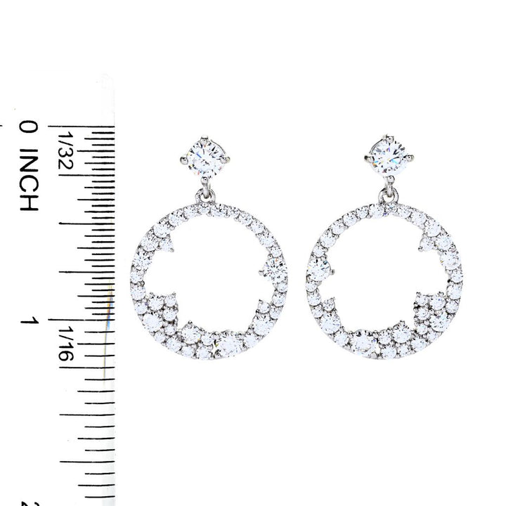 Brilliante 3.13 DEW Scattered Simulated Diamond Open Drop Earrings