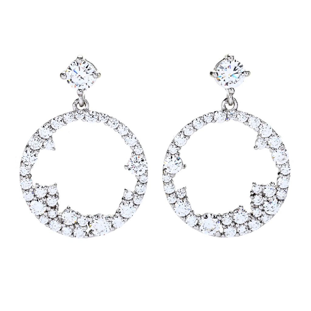 Brilliante 3.13 DEW Scattered Simulated Diamond Open Drop Earrings