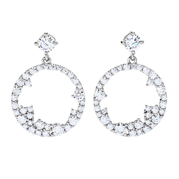 Brilliante 3.13 DEW Scattered Simulated Diamond Open Drop Earrings