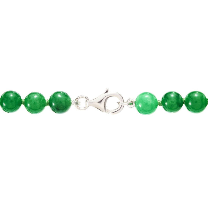 Imperial Pearl Sterling Silver Dyed Green Jade Graduated Bead 20" Necklace