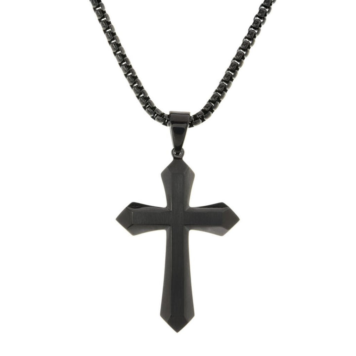 Invicta Jewelry Men's Stainless Steel Cross Pendant w/ Chain