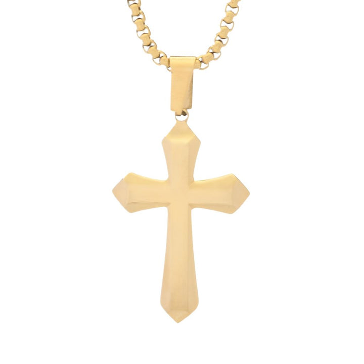 Invicta Jewelry Men's Stainless Steel Cross Pendant w/ Chain