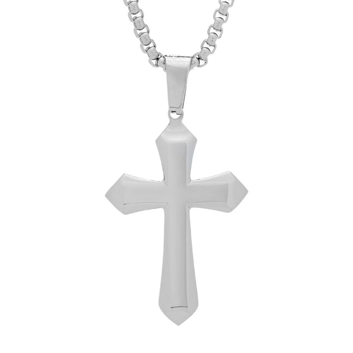 Invicta Jewelry Men's Stainless Steel Cross Pendant w/ Chain