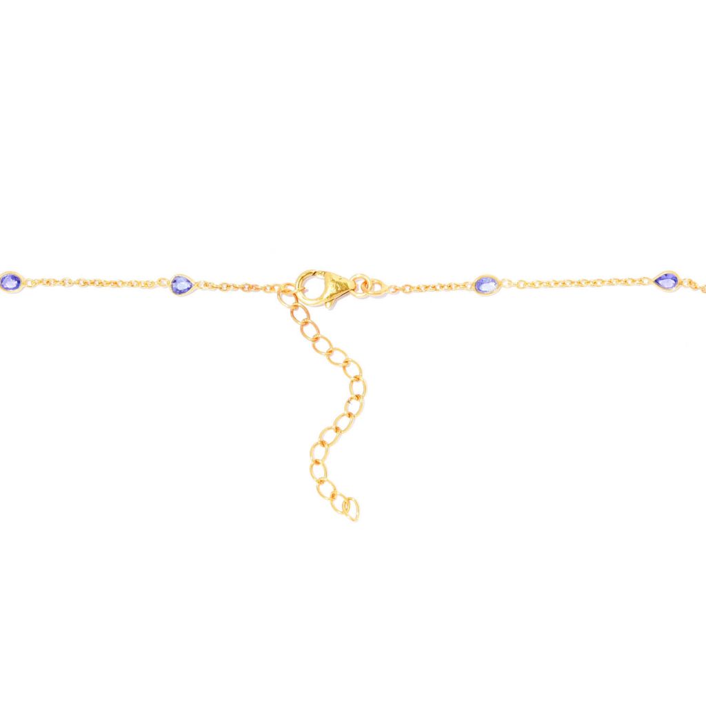 18K Gold Plated Tanzanite Station Choice of Length Necklace