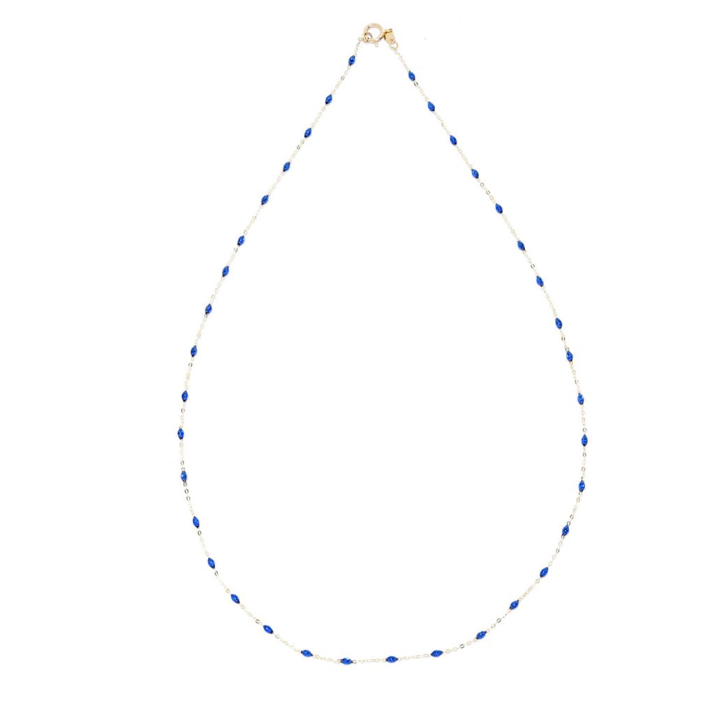 Stefano Oro 14K Gold Enamel Bead Station Choice of Length Necklace