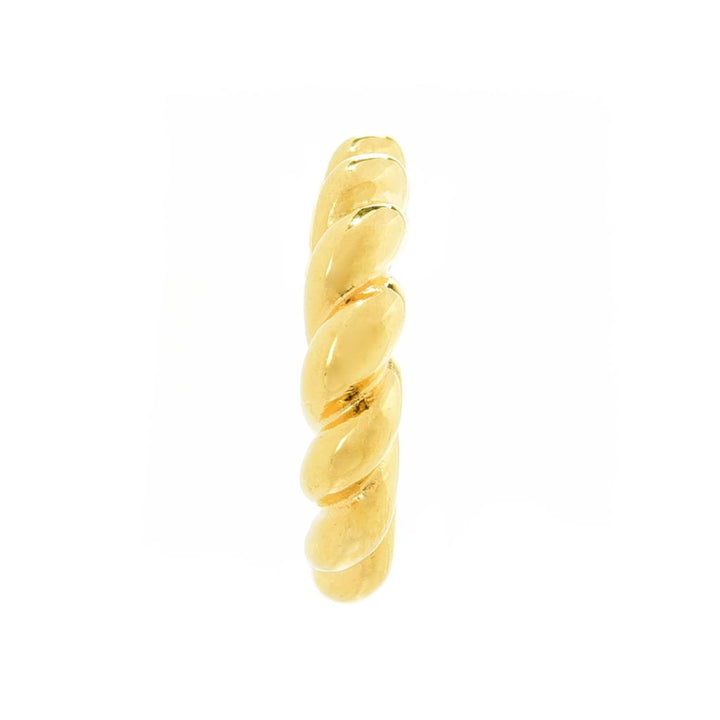 MAYAMAR 24K Gold Plated Polished Crescent Twist 1" Hoop Earrings