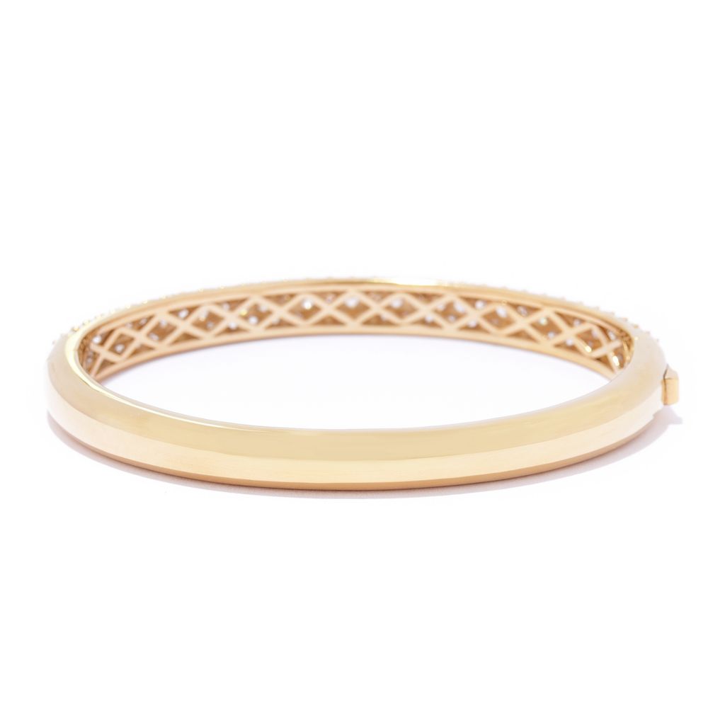 Brilliante 6.79 DEW Simulated Pave Diamond Hinged Bangle Bracelet