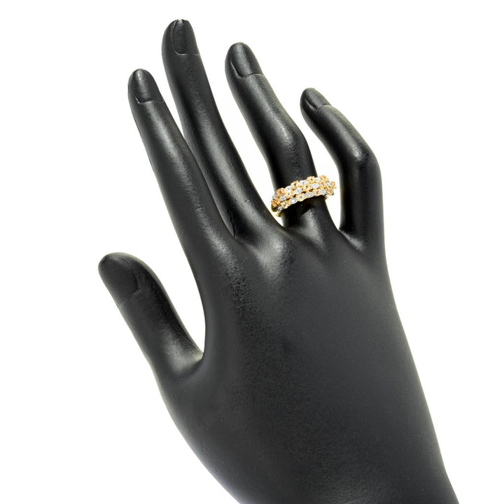 Gem Treasures 18K Vermeil 0.62ctw Imperial Topaz & White Zircon Ring